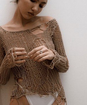 Knitted through top