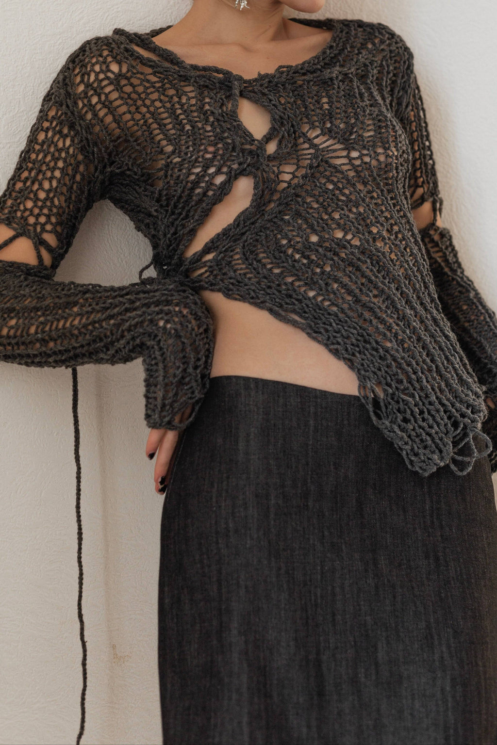 Tied Parts Sweater - Moveslowfast