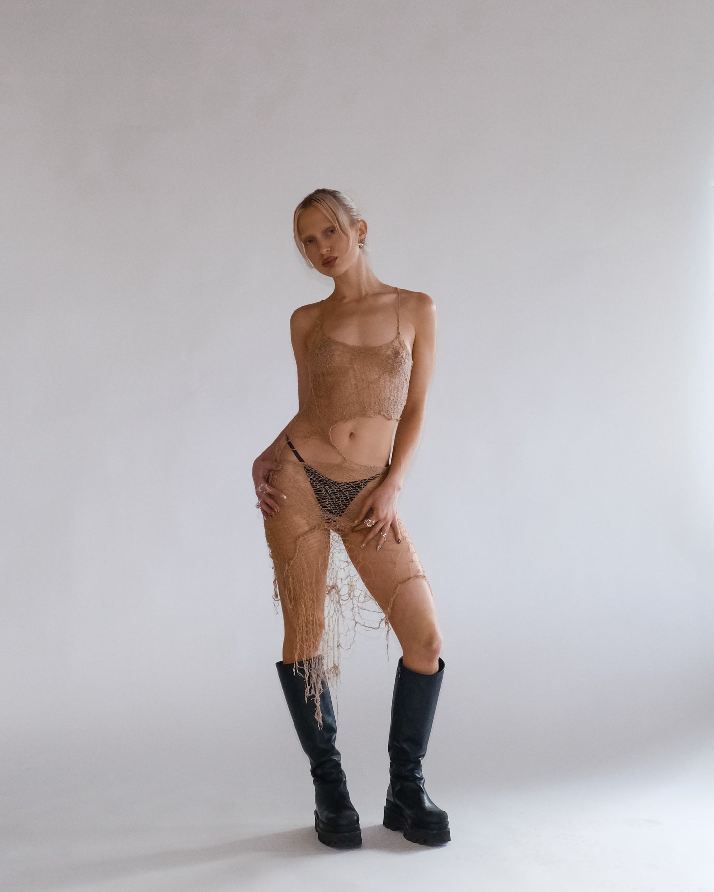 fishnet dress