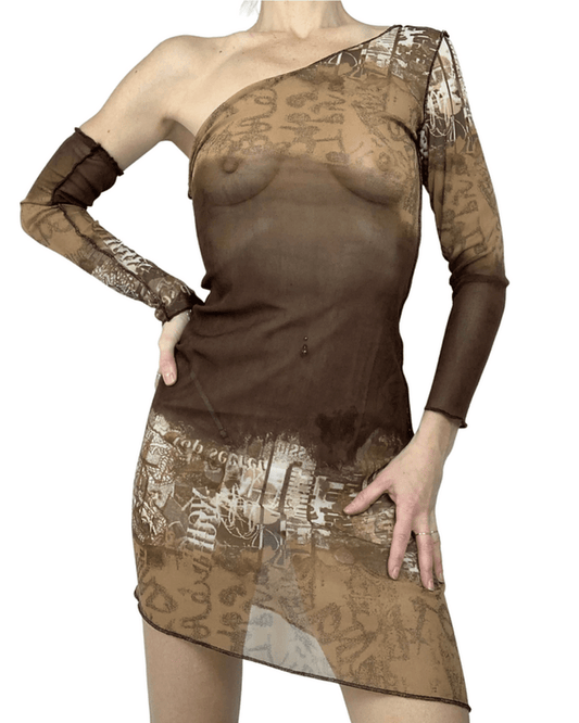 Asymmetrical Mesh Dress - MVESLW-FST