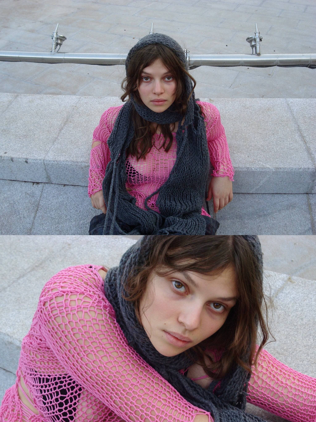 Knitted through top